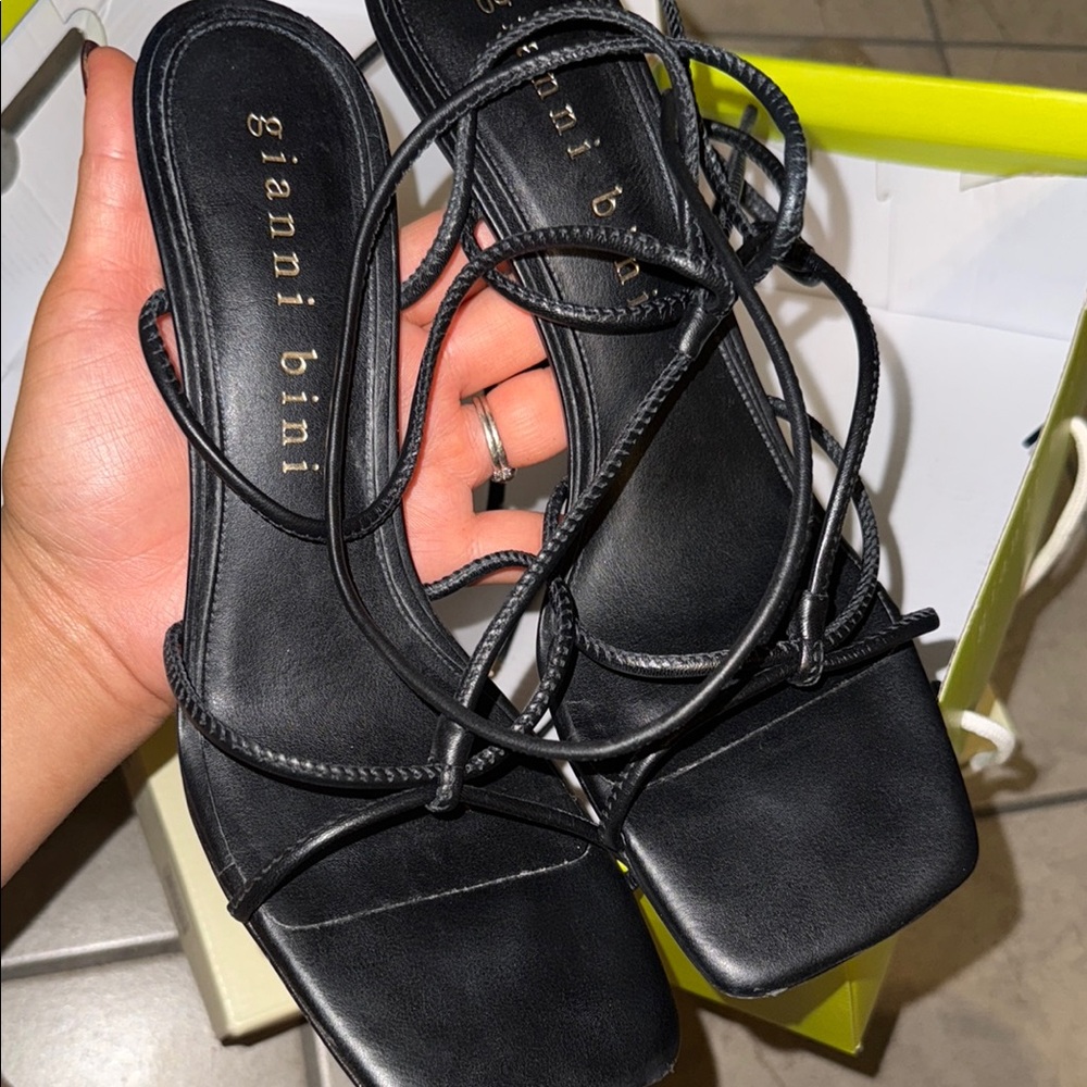 Gianni Bini Elegant Black Strappy Sandals